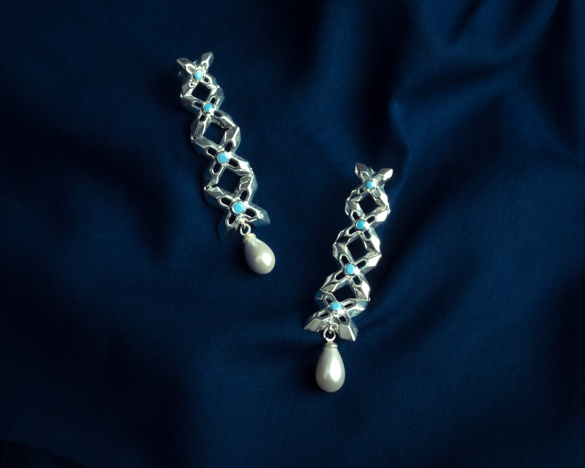 Starry Pearl Dangler Earrings - EVM_E0003