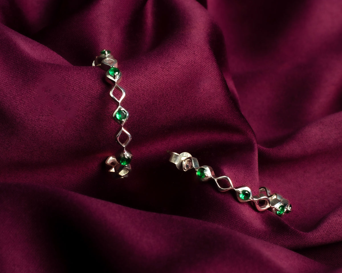 Elegant Emerald Hoops - EVM_E0006