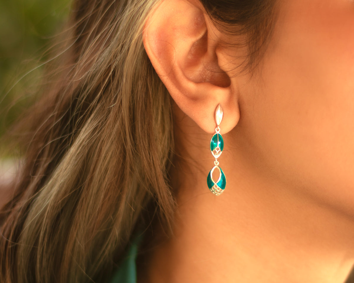 Mystic Blue Teardrop Earrings  - EVM_E0012