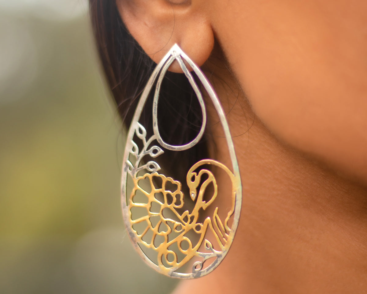 The Peacock Teardrop Earrings - EVM_E0047