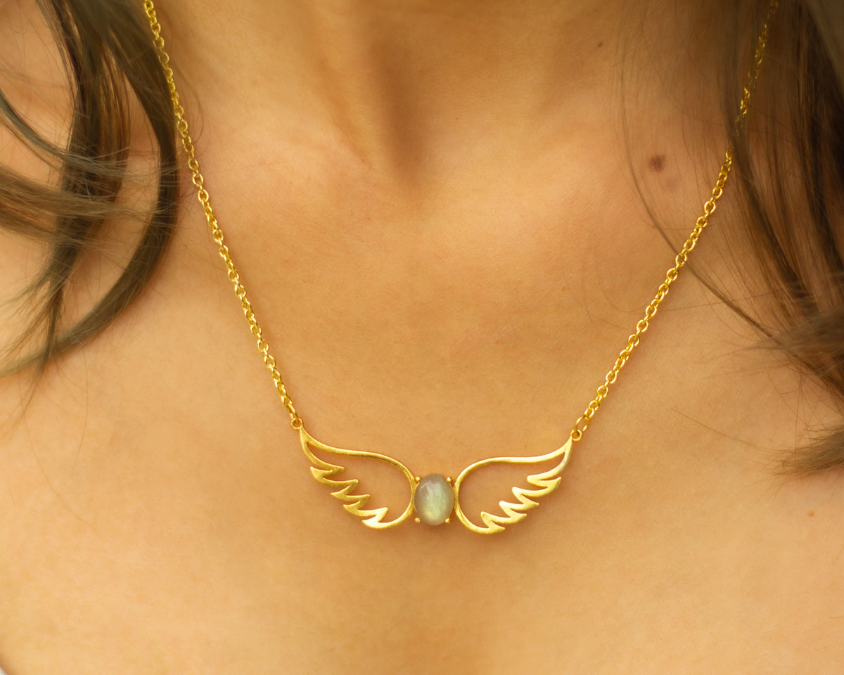 Celestial Labradorite Wing Necklace - EVM_N0038