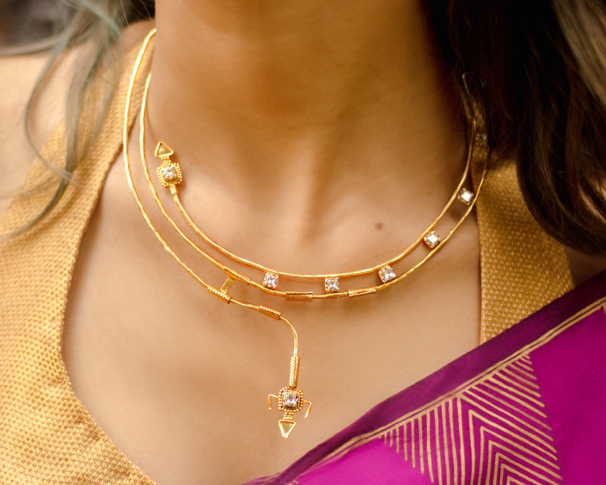 Exquisite Gold & Kundan Choker - EVM_N0040