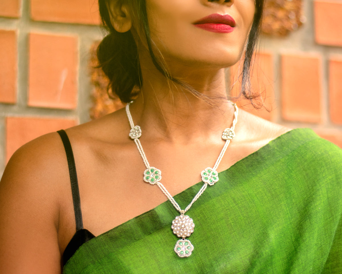 Blossom Pearl & Kundan Necklace - EVM_N0046