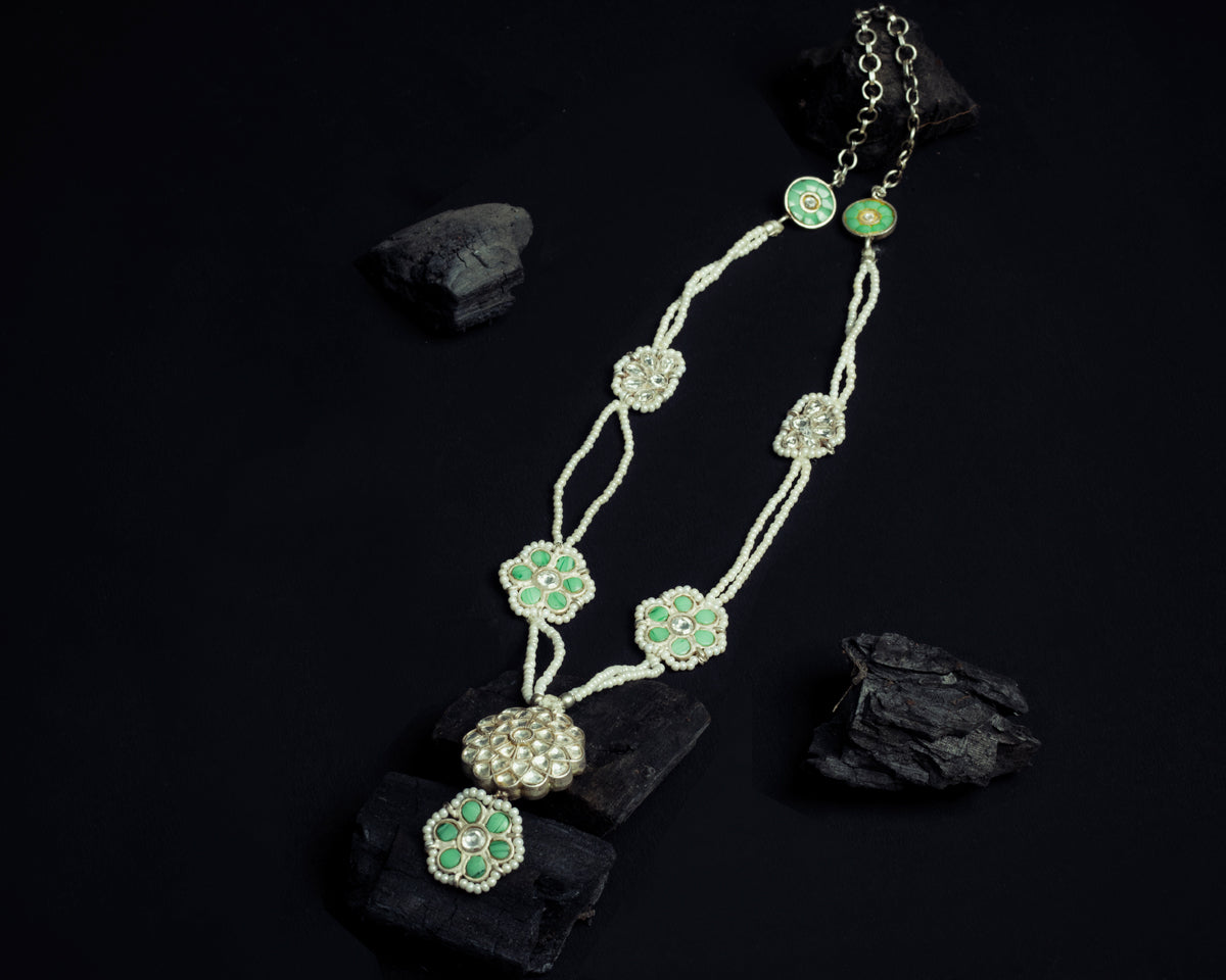 Blossom Pearl & Kundan Necklace - EVM_N0046